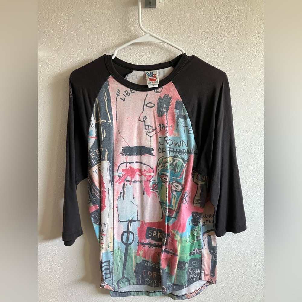 Junk Food Clothing Black and Multicolor Graphic Half Sleeve Tee
